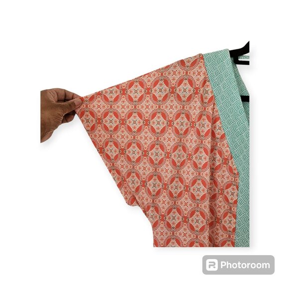 Cabana Life Multicolor Batik print Neck short sleeve mumu swim coverup size larg - Picture 2 of 5